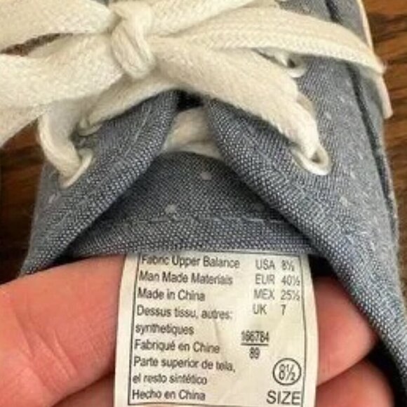 American Eagle Polka Dot Canvas Tennis Shoes Blue Medium Width Sz 8.5 - Picture 5 of 5